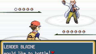Pokémon FireRed - Leader Blaine battle