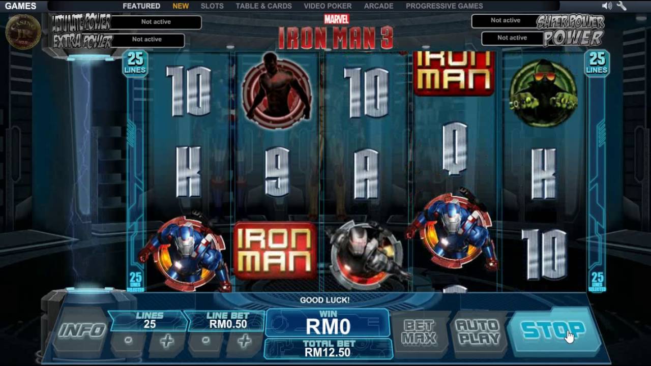 Ironman 3 PlayTech Suite Slots Game CASINOJR.COM V2