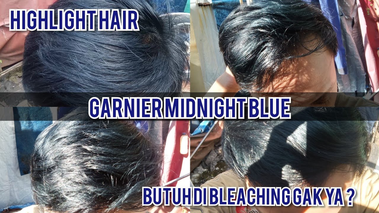 Garnier midnight blue tutorial highlight bleaching Men hair color