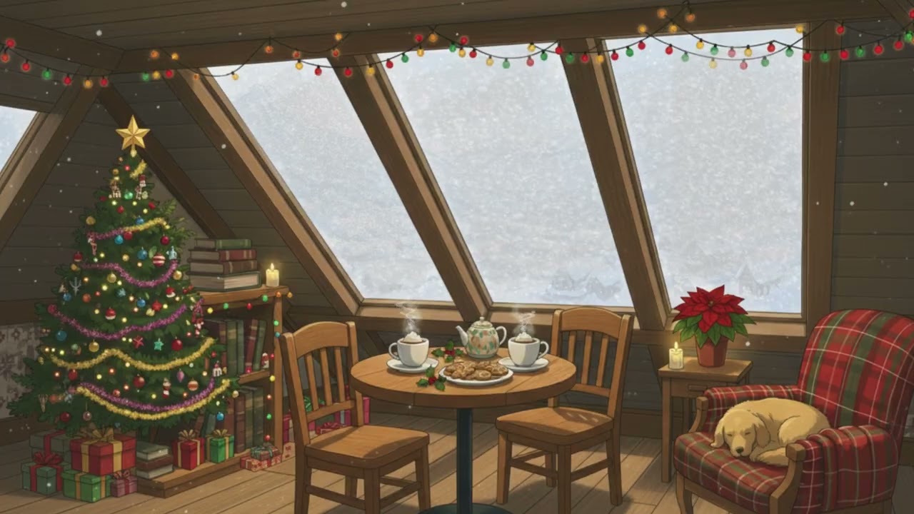 Cozy Christmas Attic 🎄✨ | Lofi Hip Hop for Study, Relax, Work, Sleep & Chill