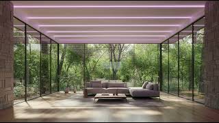 Luxury Forest Glass House 🌲 • Purple Neon Ambient for Nature Focus