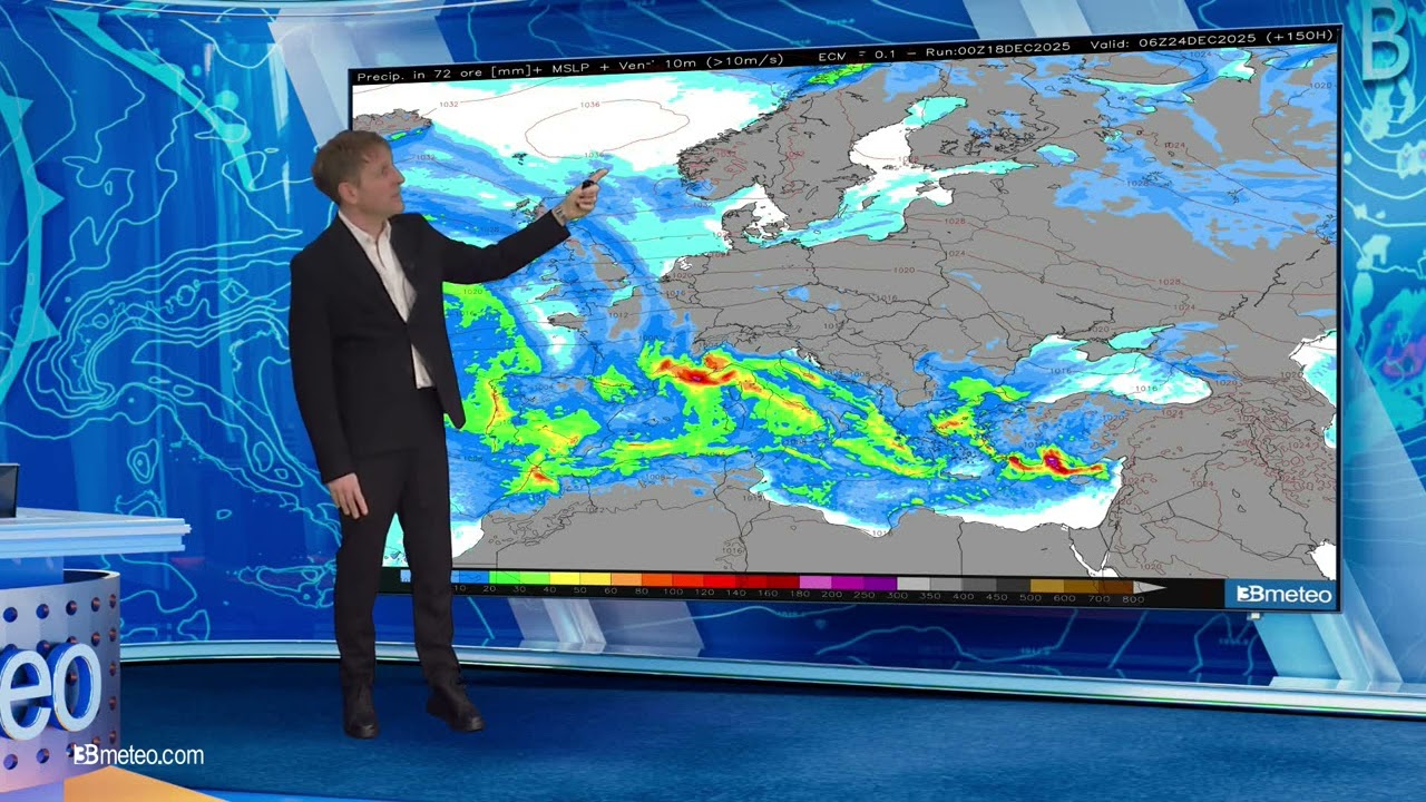 Settimana di Natale: si riaccende l'inverno con vortice carico di piogge e neve