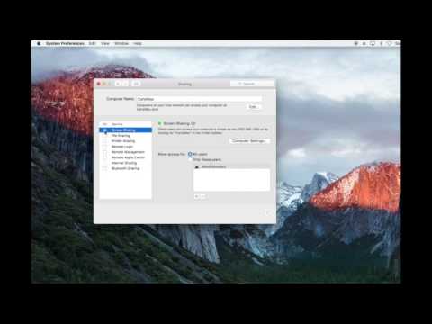 How to set up Screen Sharing on a Mac for VNC connections.