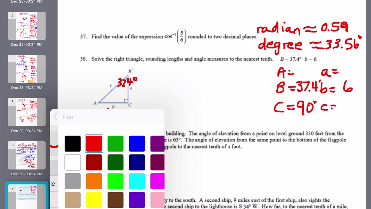 PreCalc Chapter 4 Test Review Pack 30 - 40 - YouTube