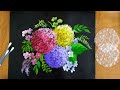 Easy Hydrangea Acrylic Painting Technique with Bubble wrap/Cotton swabs Hydrangea paintin techniques