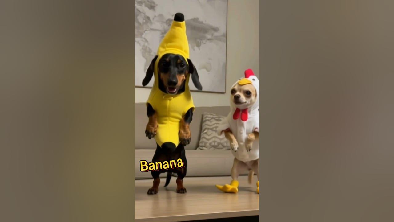 Chicken Banana Dance #dance #dancing #chihuahua #banana #funny