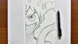 Easy to draw || How to draw luffy gear 5 half face step-by-step