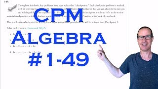 CPM Algebra Chapter 1 Problem 49