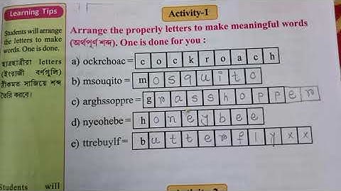 Wings Support Material (ENGLISH)Class3 Part 2 lesson 3 Activity8-Activity12,Self check (Activity1-8)