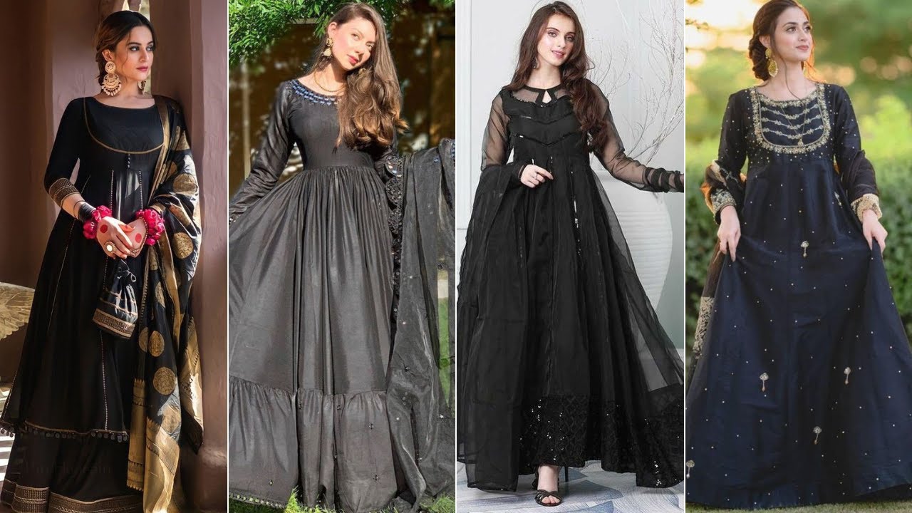 Gorgeous Black Frocks and Gowns Designs || Black Frocks for Girls ...
