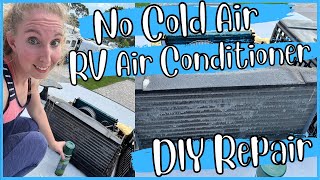 RV AC Unit Won’t Blow Cold Air! Troubleshooting and What Fixed It! Full Time RV Living Stationary!