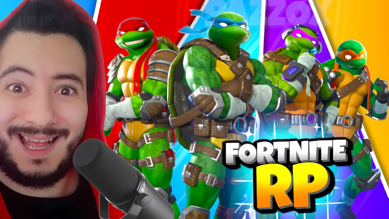 DOPPIARE LE SKIN DELLE TARTARUGHE NINJA SU FORTNITE IN TEMPO REALE 🎤 Pazzox