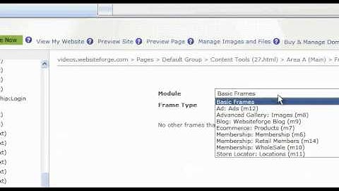Adding Module Frames - Websiteforge Ecommerce Website