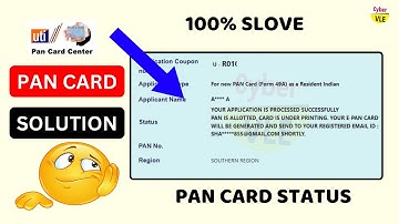 Pan Status Your E-Pan Card Will Be Generated And Send To Your Registered Email Id Shortly |Cyber Vle