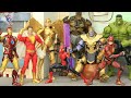 Avengers vs justice league war wonder woman attacked by thanos  figure stop motion