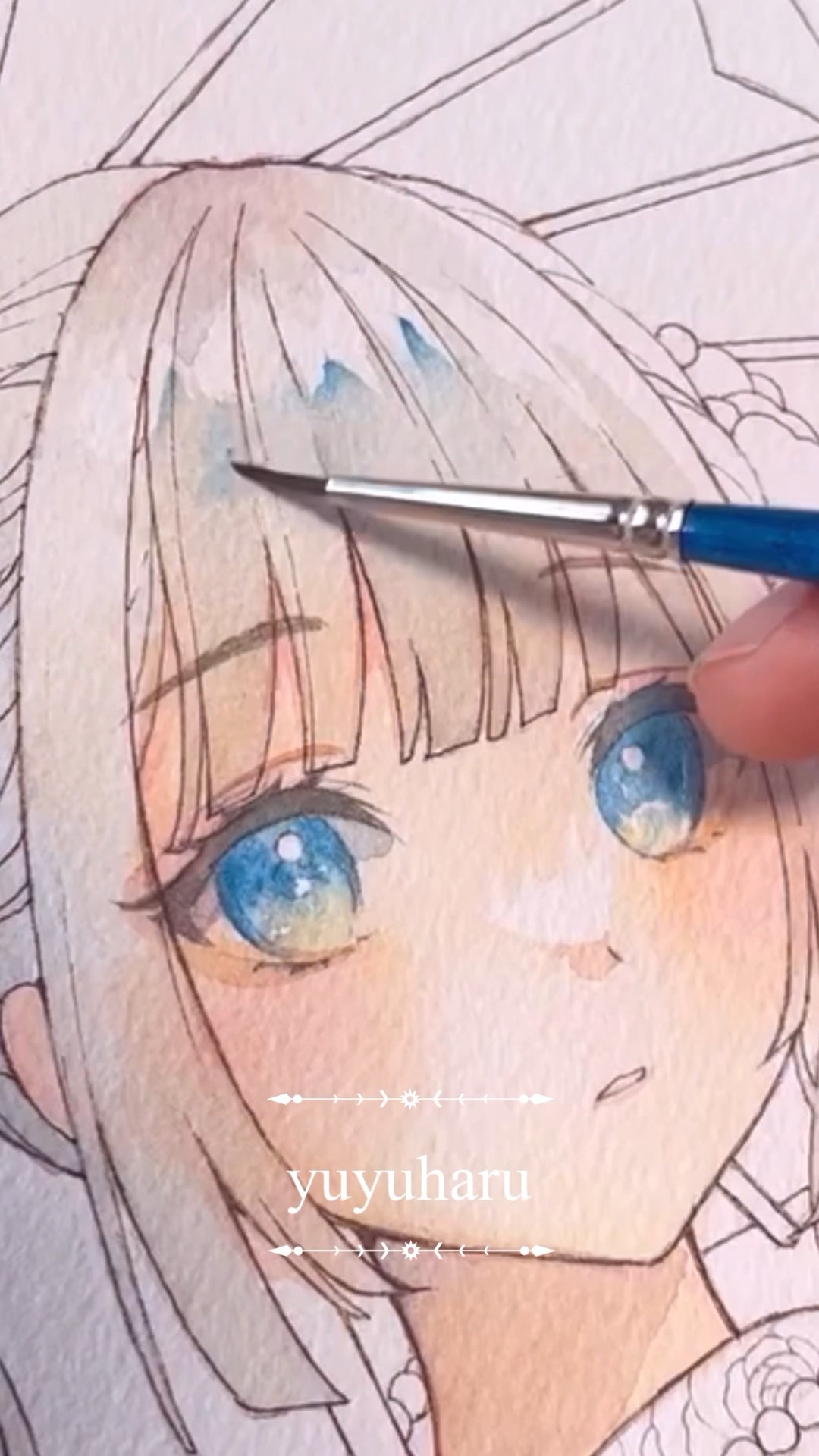 透明感ある女の子を描く #アナログ絵 #水彩イラスト #イラスト