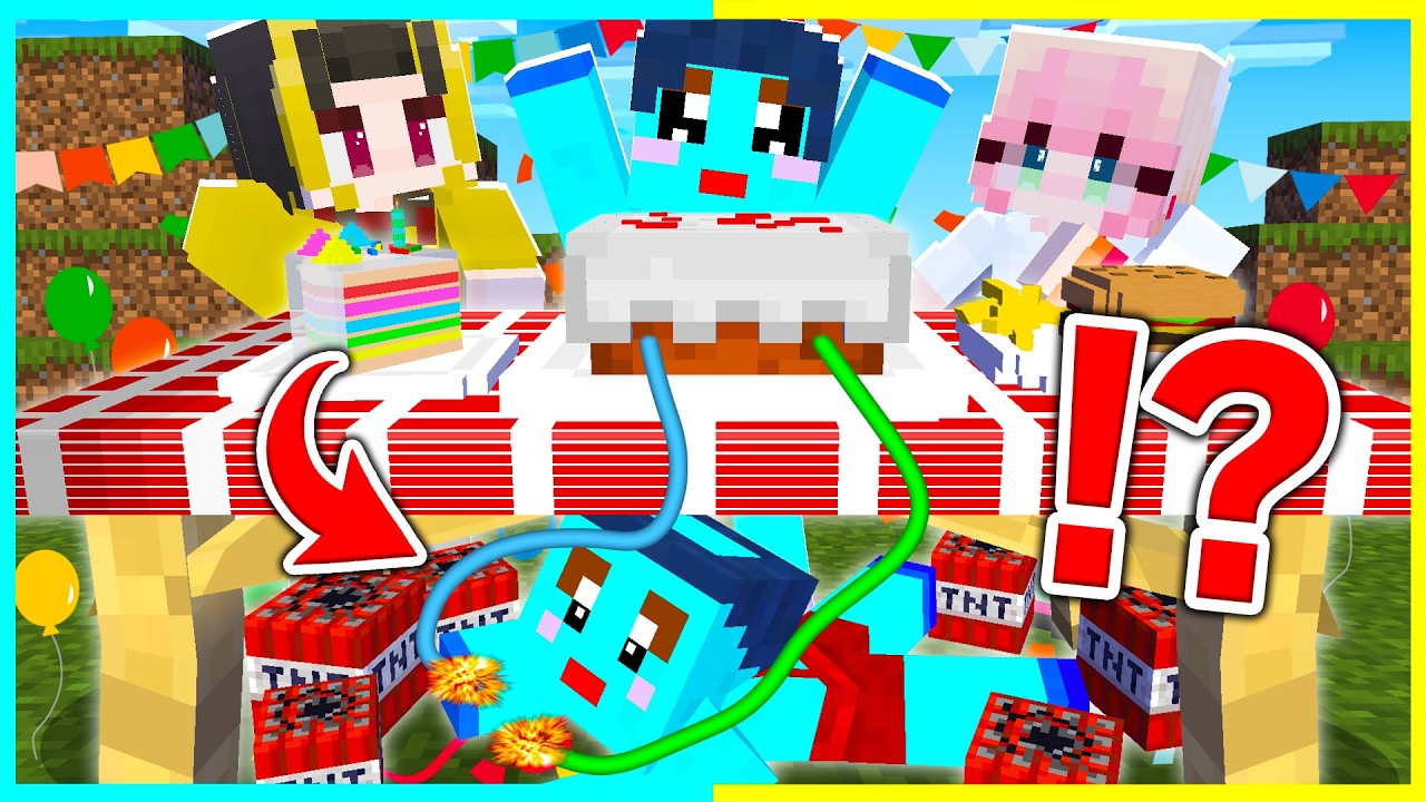 A Minecraft prank to celebrate mom's birthday with TNT