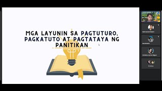 LAYUNIN NG PAGTUTURO, PAGKATUTO, PAGTATAYA NG PANITIKAN
