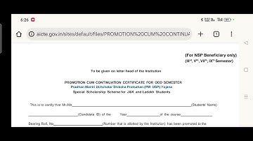 Continuation certificate Released For NSP-PMSSS batch 2024-25 download Here.