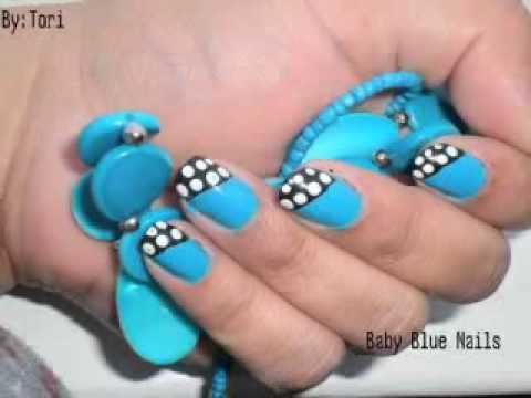 Baby Blue Nails - YouTube