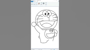 Drawing Doraemon using MS Paint #shorts