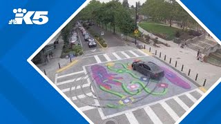 Bellevue police search for suspect who vandalized Pride street artwork