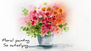 Soft & Loose Watercolor Flowers / step by step Tutorial