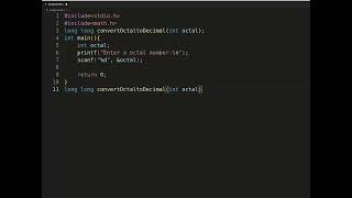 C Program To Convert Octal To Decimal C Programming In Linux Ubuntu Day-53