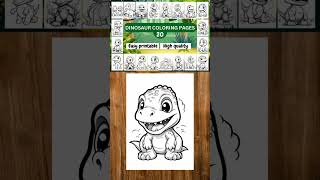 Printable cute dinosaur coloring pages for kids