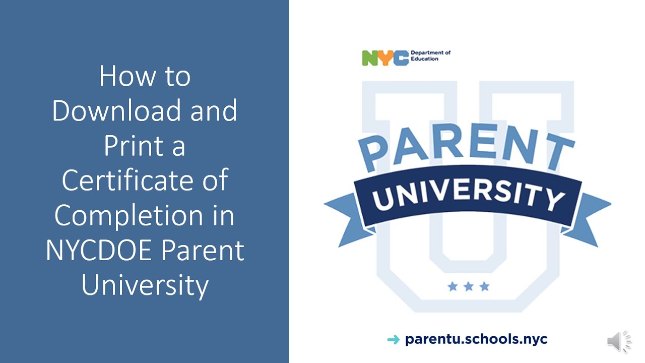 How To Download a Certificate of Completion in NYCDOE Parent University