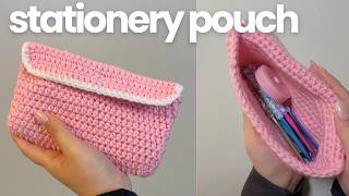 Easy crochet stationery pouch tutorial | beginner friendly
