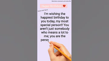 Heart Touching Birthday Wishes For Someone Special Gf Bf Husband Wife Shorts Happybday 