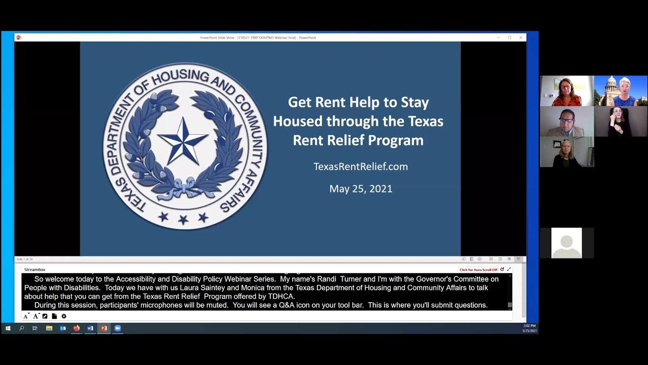 Get Help Stay Housed Through the Texas Rent Relief Program YouTube