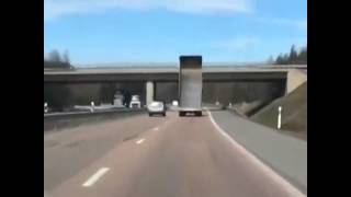 Dump Truck With Raised Bed Hits Bridge