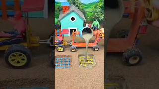 🚜🔥 Real Working Mini Tractor Cement Pillar Footing Making Machine #shorts #youtubeshorts