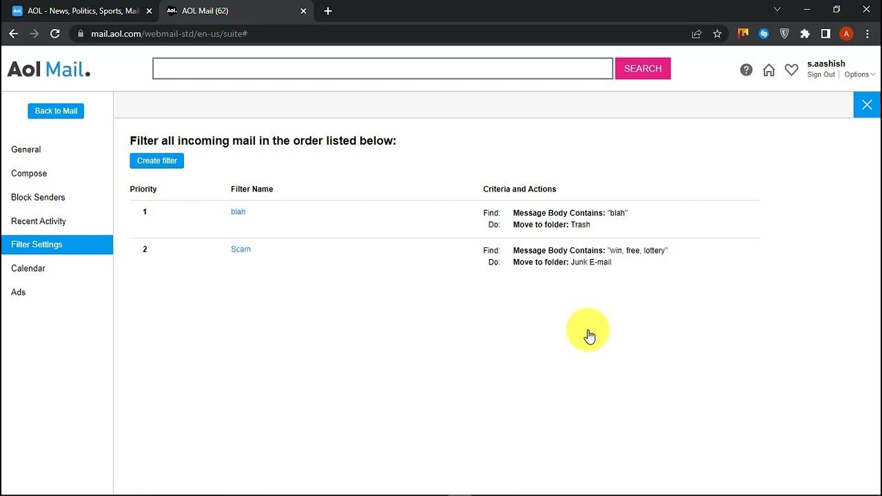 How To Block & Filter Emails in AOL Mail YouTube