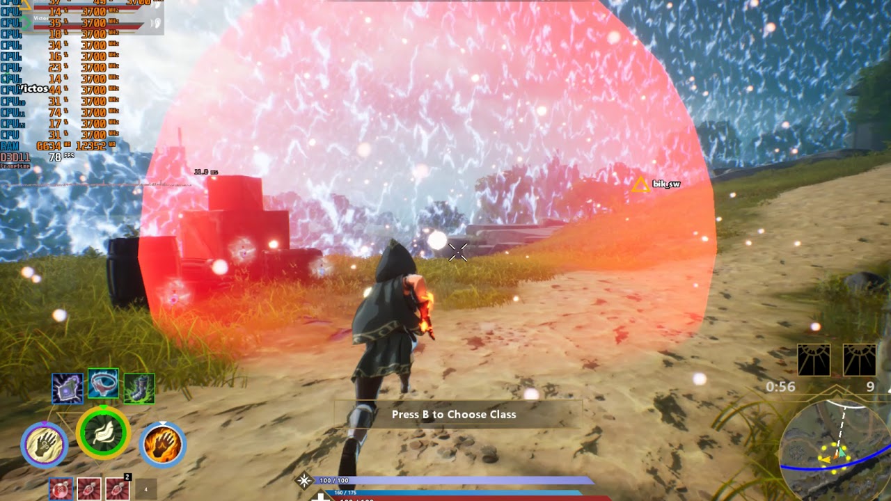 Ryzen 5 1600X + GTX 1060 3GB Spellbreak (ALPHA) ULTRA settings test (frametime and fps)