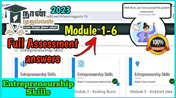Entrepreneurship Skills(module1-6)mirosoftSkilling Naanmuthalvan assessment answers💯 #naanmudhalvan