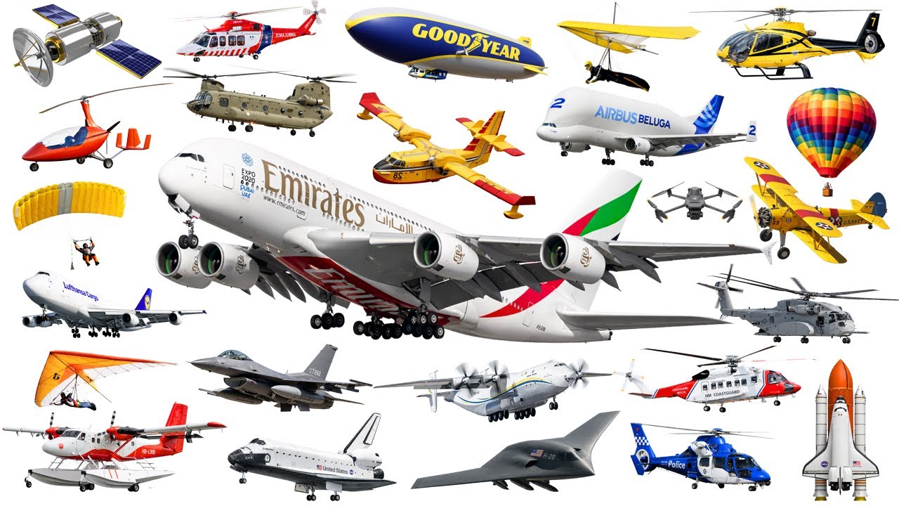 Воздушные транспортные средства для детей | Виды воздушных транспортных средств | Самолеты, верто...