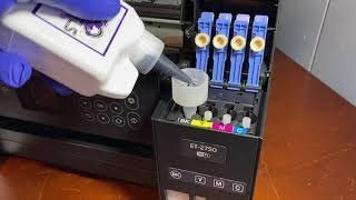 How to fill an Epson ET2750 Eco Tank Printer with Eco Stencils printer ink.