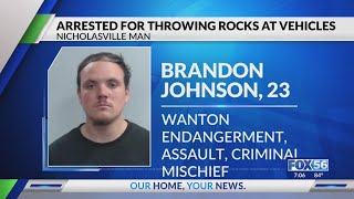 Nicholasville man arrested after allegedly throwing rocks from I-75 overpass