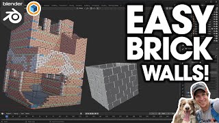 Easy BRICK AND BLOCK WALLS with Trowel for Blender!
