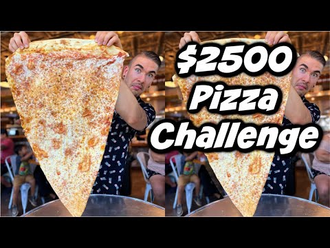World S Largest Slice Of Pizza Challenge 2500 Prize With Joey Chestnut Record Man Vs Food Youtube