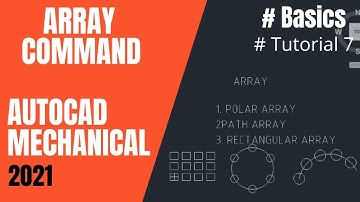 How to use Array Command in AutoCad Mechanical 2021? #autocad #nx #creo #mechanicalengineering