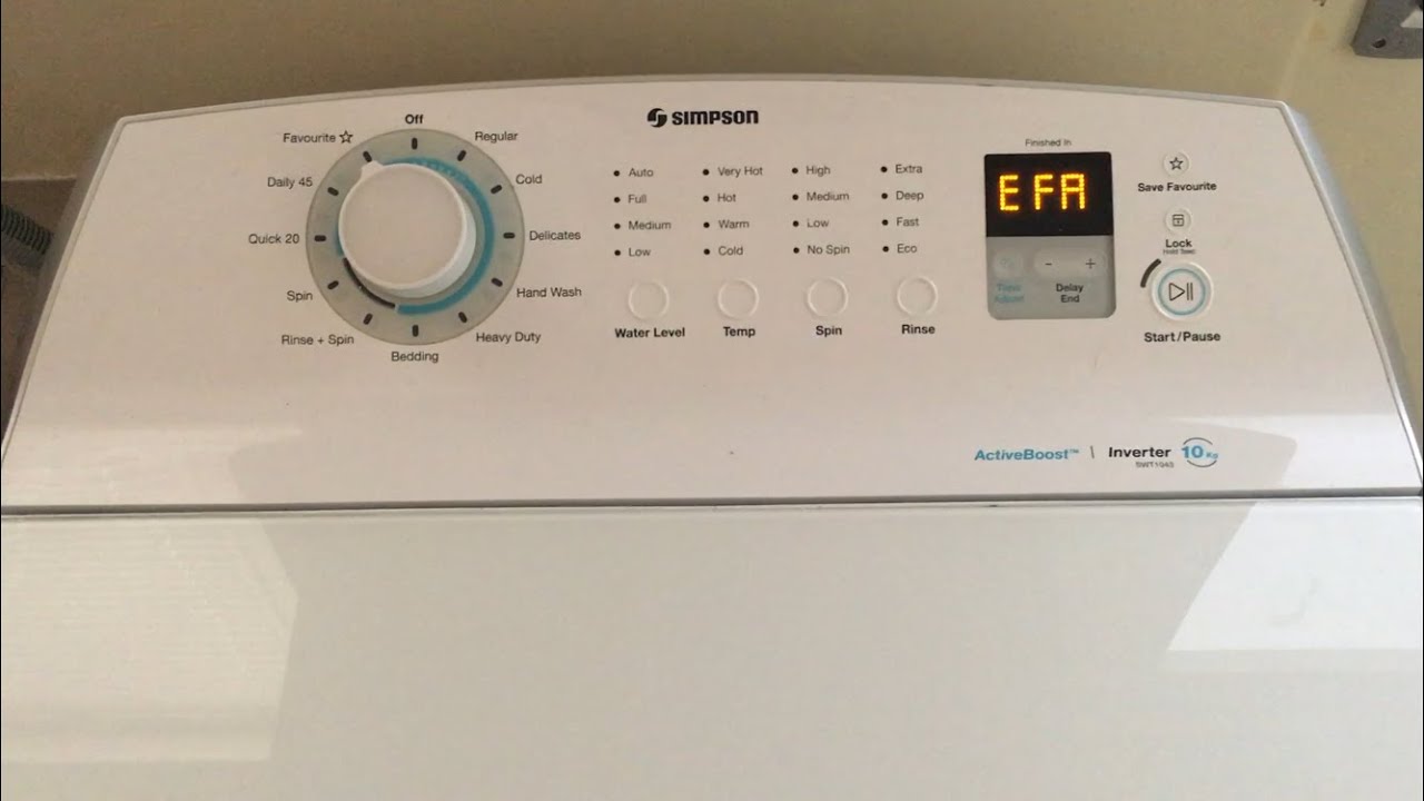 Simpson Washing Machine Diagnostics Mode Top Loader - YouTube