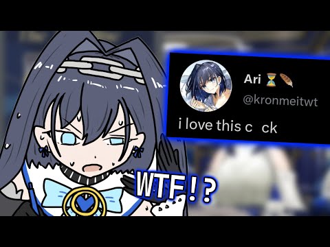 Kronii's reactions to "I love this clock" tweet trending