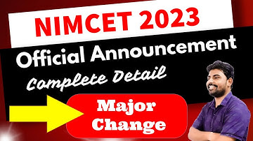 NIMCET 2023 Official Notification - Major Change  - Must Watch Exam Date | Result | Counselling