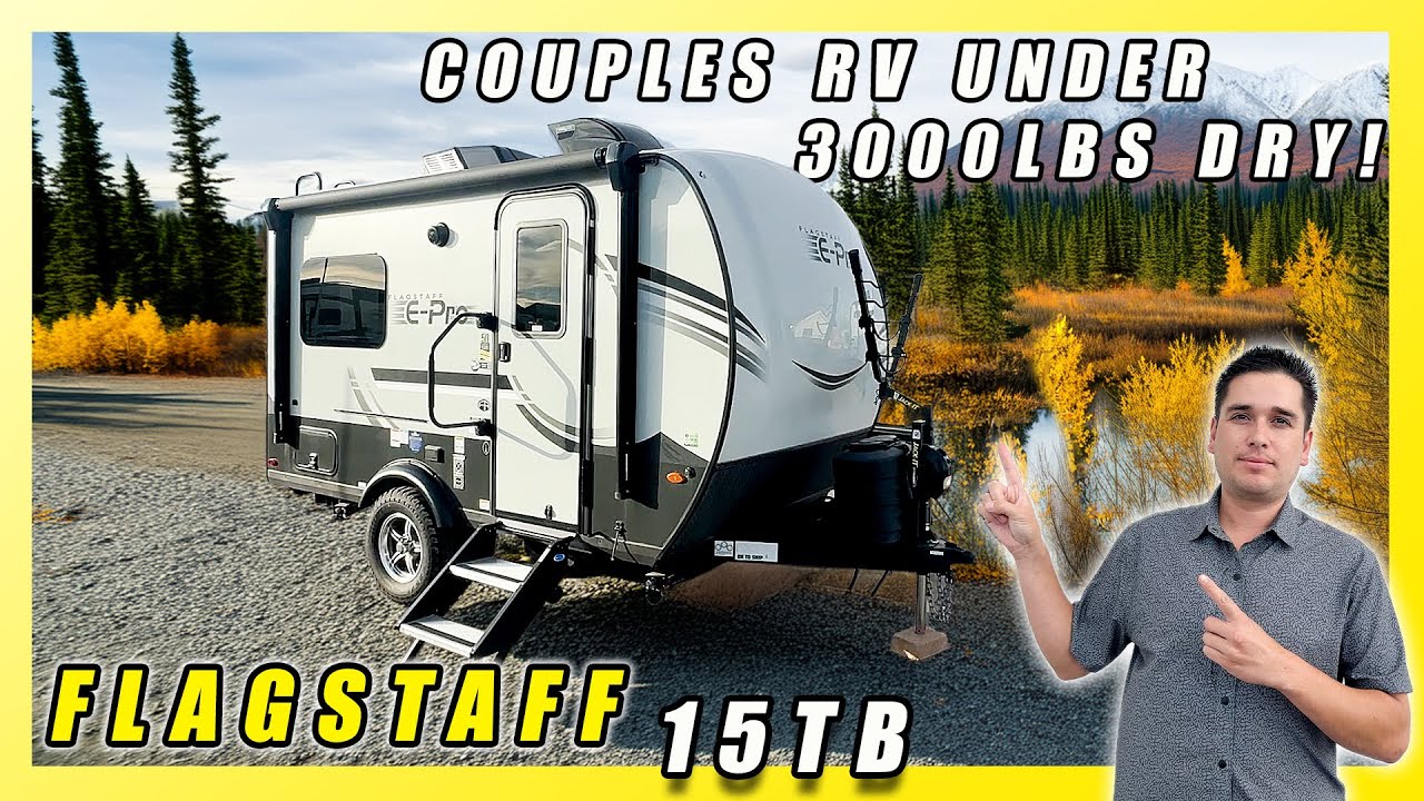 FLAGSTAFF E-PRO 15TB THIS COUPLES TRAILER HAS KING BED OR TWIN BEDS. SUV TOWABLE SUPER LIGHTWEIGHT!
