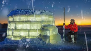 -42° Winter STORM CAMPING My Hardest 5 Day SOLO ICE IGLOO BUILD. Can sleep 4