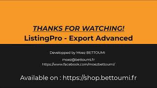 Wordpress Listingpro - Export Advanced